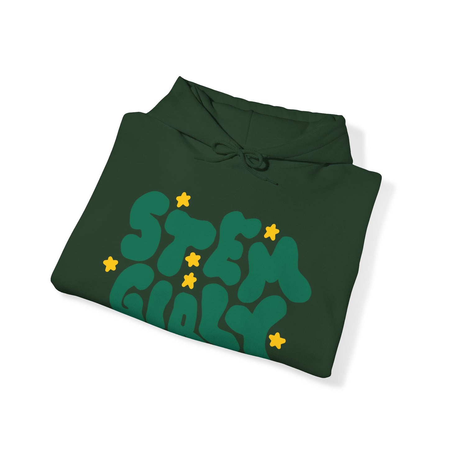 ‘STEM Girly’ in Green with Yellow Stars