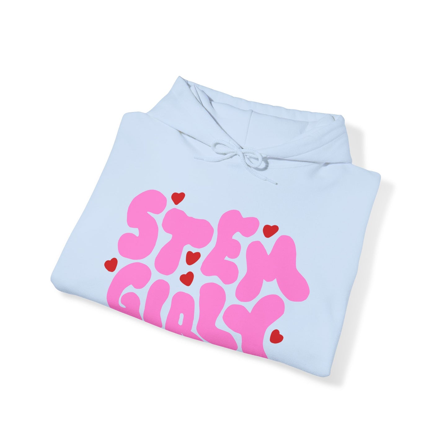 ‘STEM Girly’ in Pink with Red Hearts