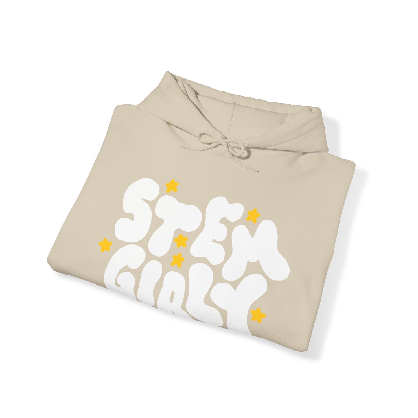 ‘STEM Girly’ in White with Yellow Stars