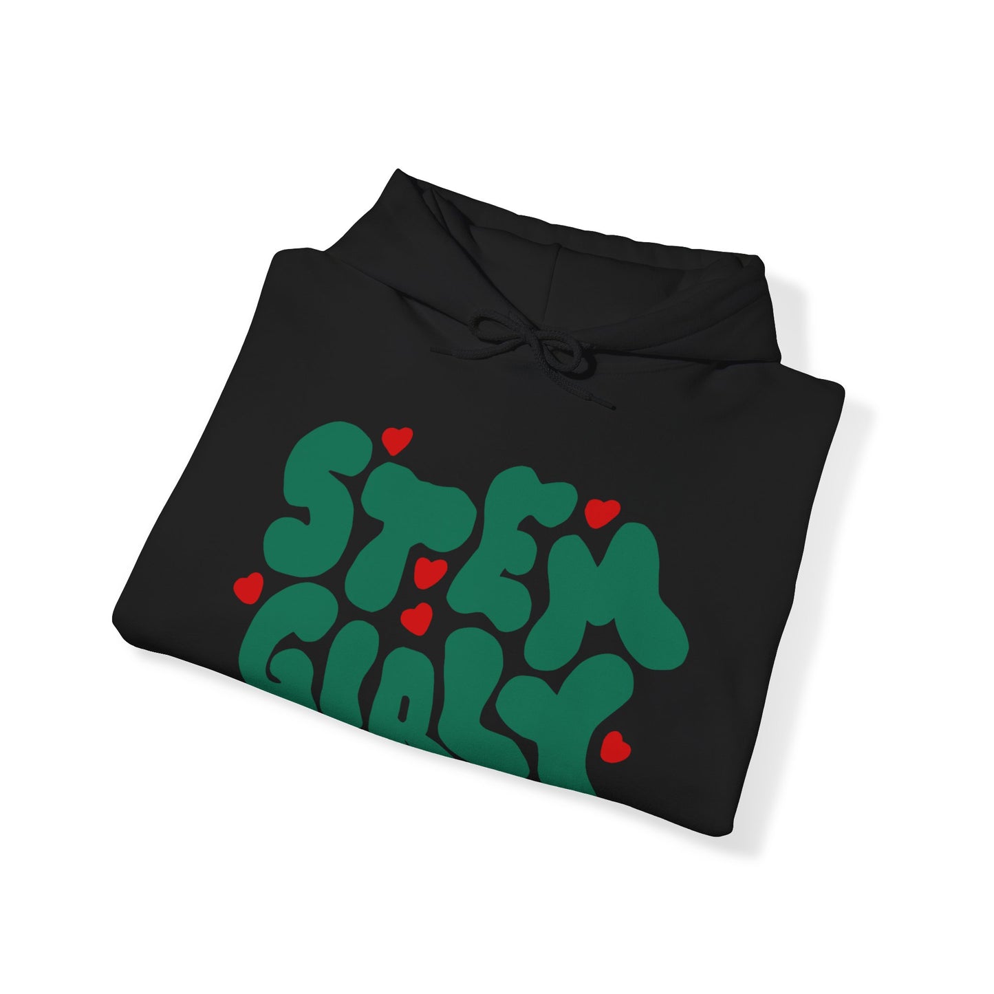 ‘STEM Girly’ in Green with Red Hearts