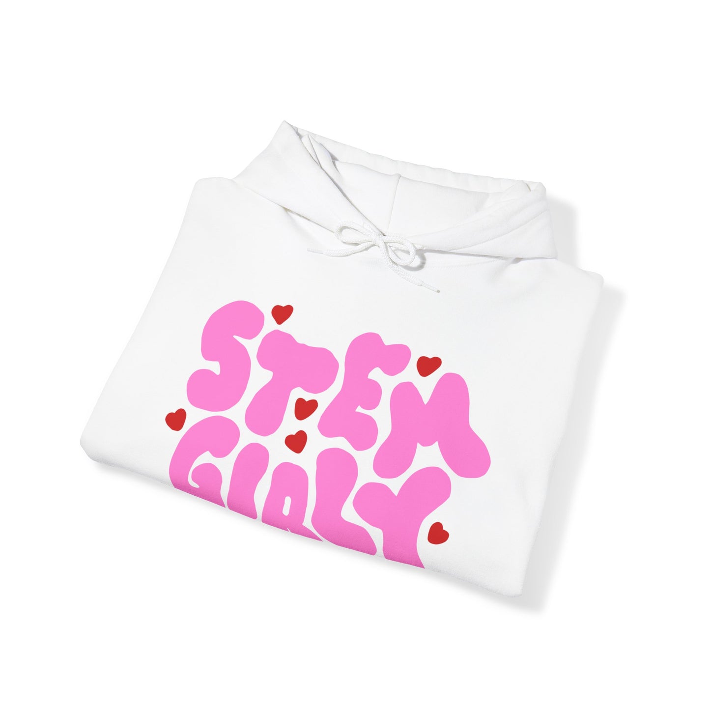 ‘STEM Girly’ in Pink with Red Hearts