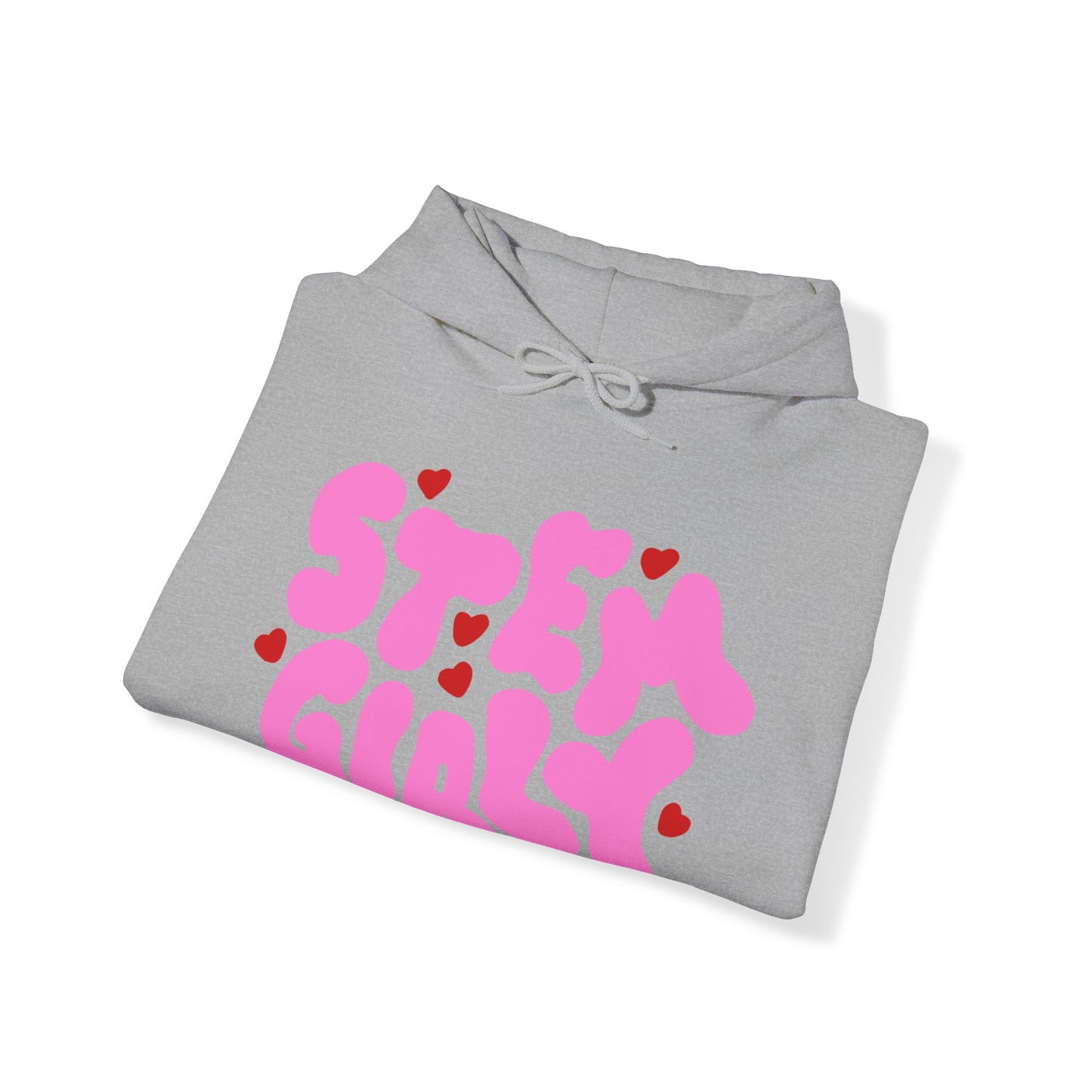 ‘STEM Girly’ in Pink with Red Hearts