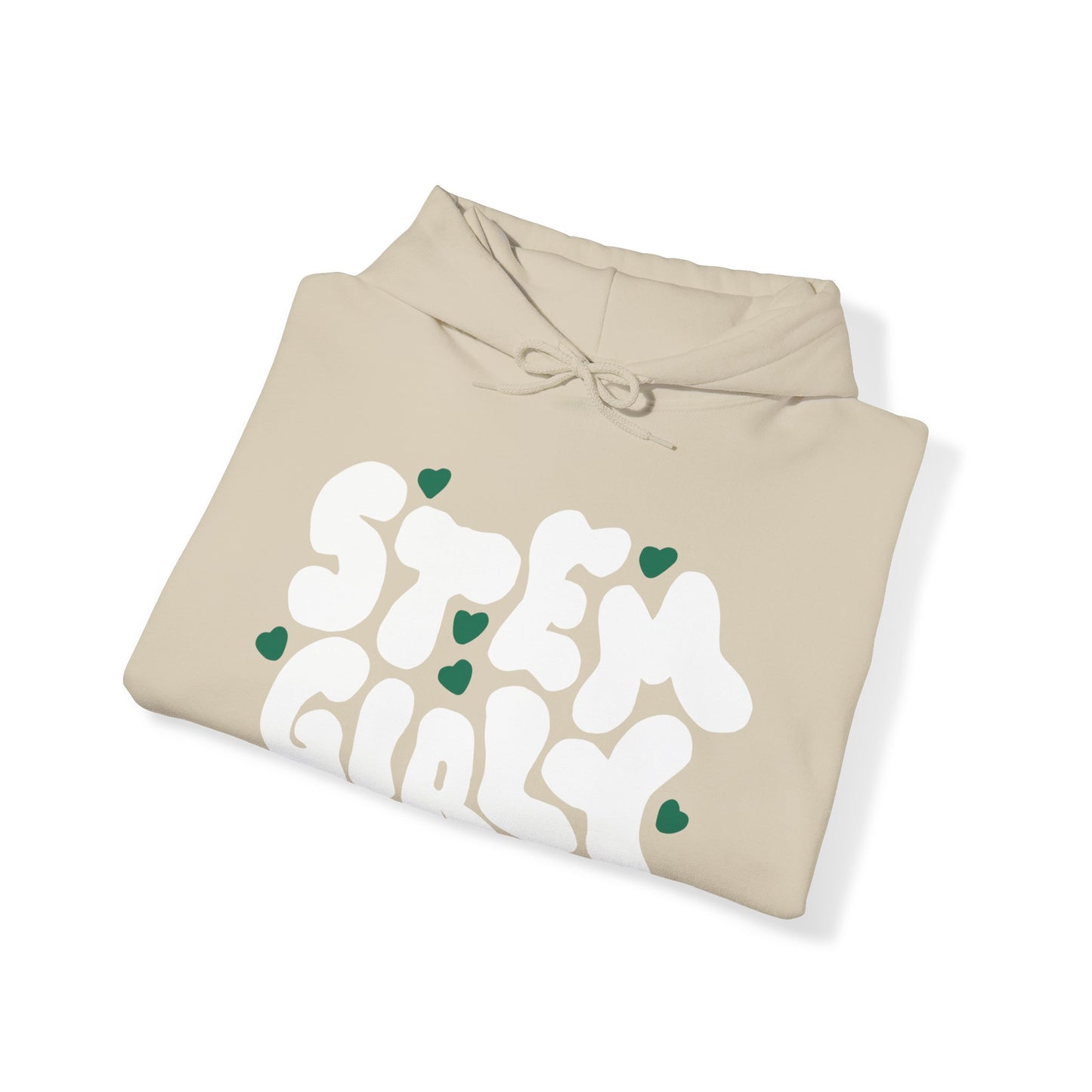 ‘STEM Girly’ in White with Green Hearts