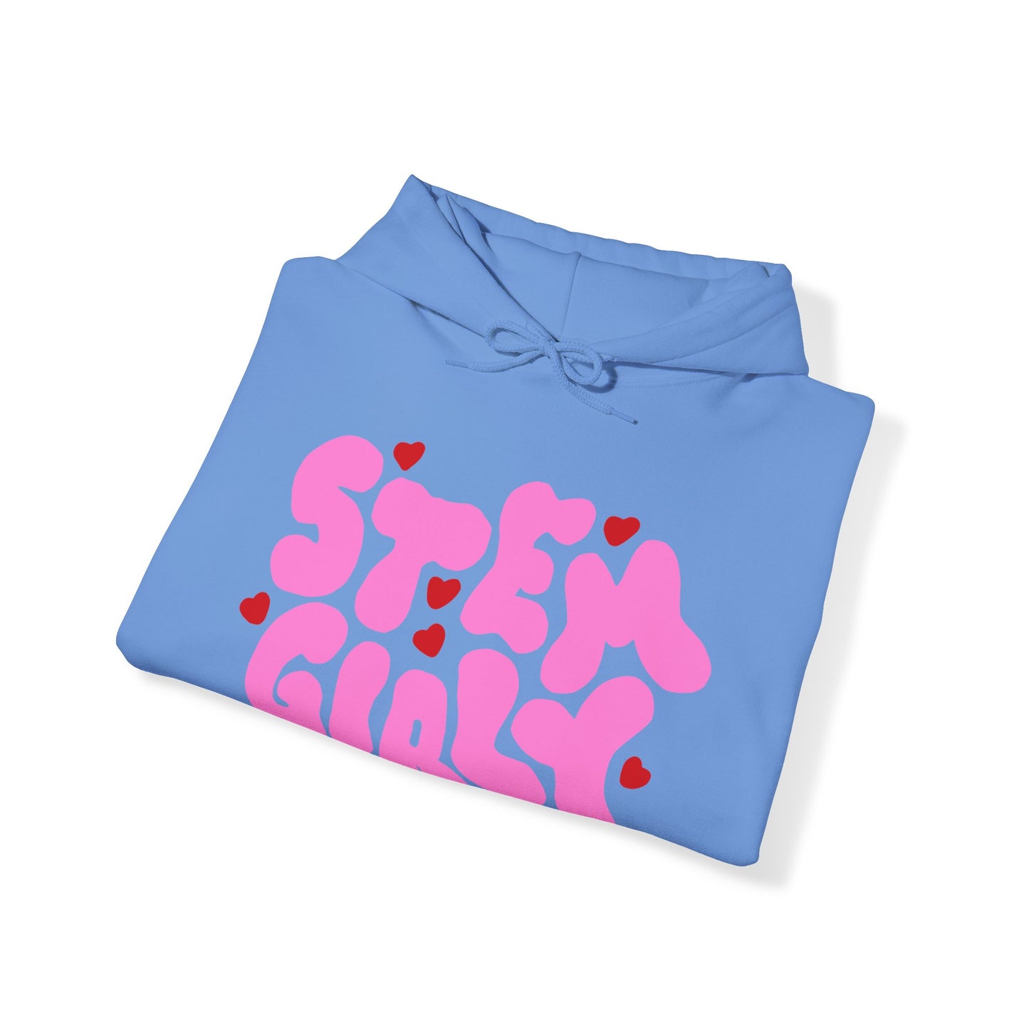 ‘STEM Girly’ in Pink with Red Hearts