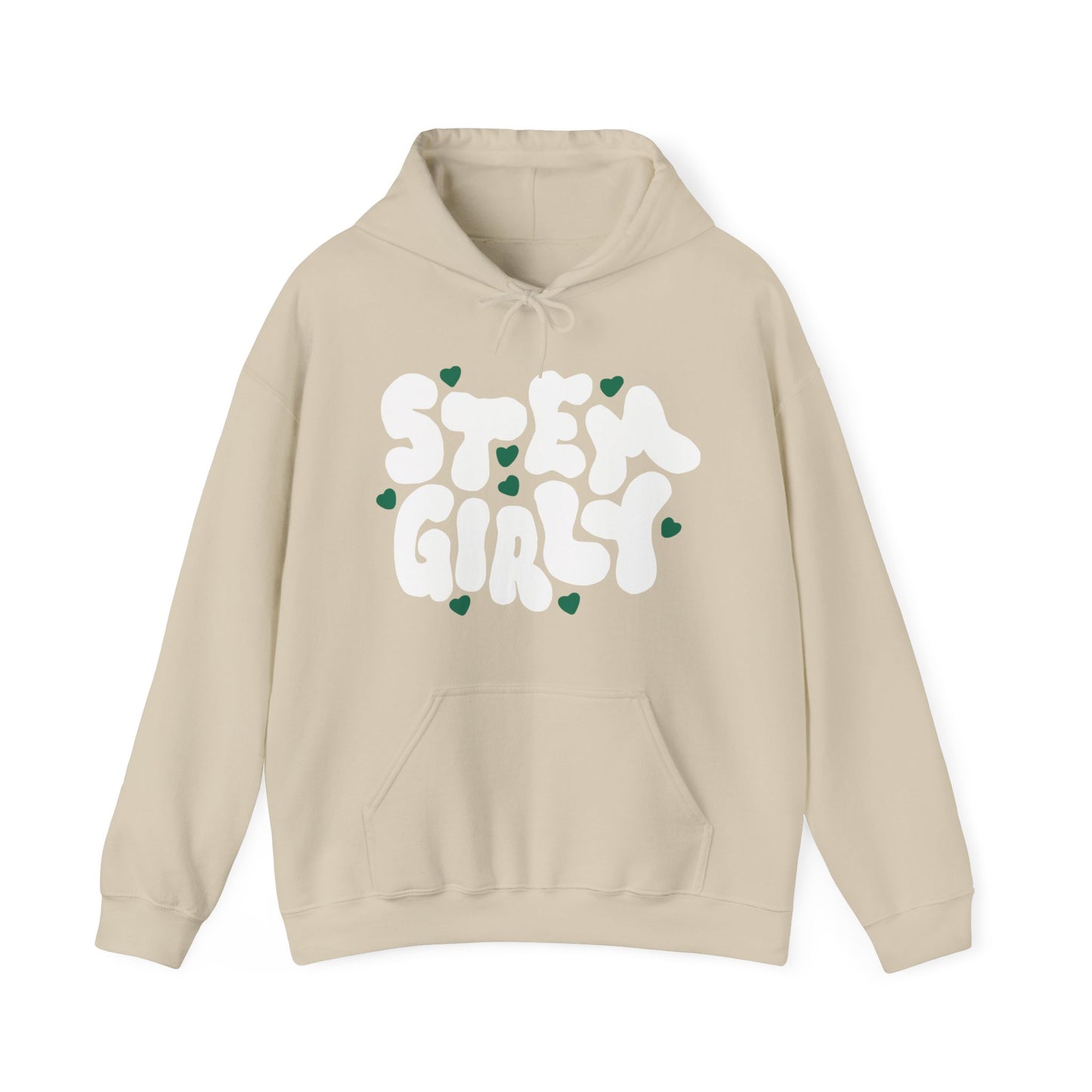 ‘STEM Girly’ in White with Green Hearts